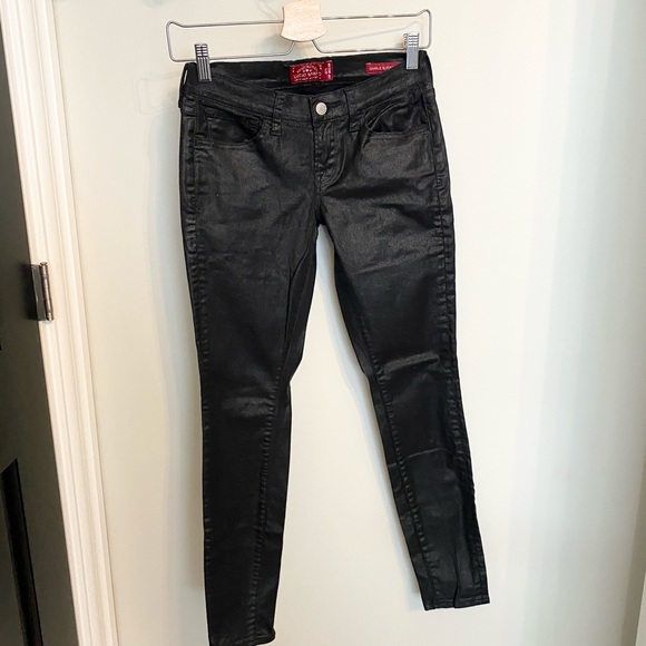 Lucky Brand Charlie Super Skinny Leather Look Waxed Jeans - Picture 9 of 10